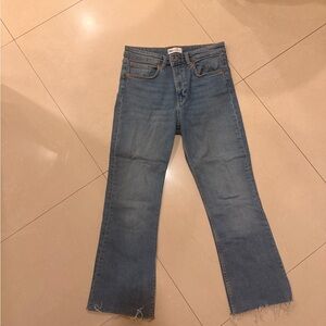 Zara blue straight leg jeans